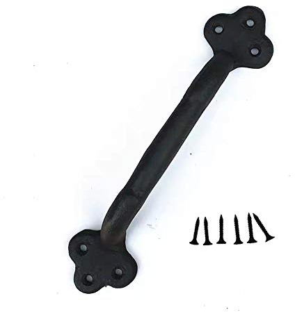Scheunentürgriff (1 piece) Schiebetürgriff Schwarz 22,9 cm Torgriff-Set, Türzug, Zuggriff für Schiebetür, Scheunentor, Schrank, Schubladen, Garagenschuppen Schrauben im Lieferumfang enthalten
