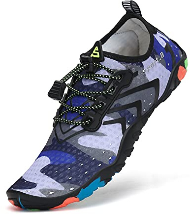 SAGUARO Chaussures Aquatiques Homme Femme Chaussons de Plage Respirant Chaussures d'eau Léger Chaussures de Yoga Natation Plongée Surf Piscine, Violet Foncé, 46 EU