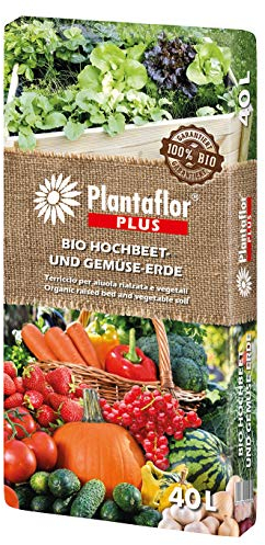 HaGaFe Plantaflor Plus Bio Hochbeeterde Gemüseerde Erde torfreduziert (1x 40 Liter Sack)