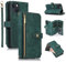 UEEBAI Case for iPhone 13 6.1 inch, 9 Card Slots Retro Leather Wallet Shockproof Flip Cover with Hand Strap Card Slots Zipper Pocket Kickstand Handbag Magnetic Closure - Vintage Green