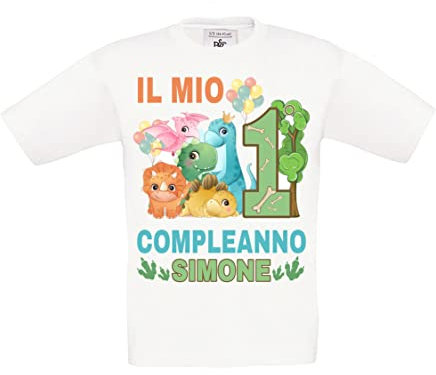 Mr. Gadgets T-Shirt Bambino/a Compleanno a Tema Varie età e Vari temi (Dinosauri)