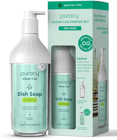 Puracy Kit de démarrage en boîte de savon à vaisselle naturel – Savon vaisselle à base de plantes, savon vaisselle non toxique, savon liquide naturel comme vu sur