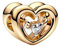 Femme Charms- Pierre ponce dorée coeur radieux Argent Sterling 925 Pendentif avec Zircon Cubique pour Bracelet