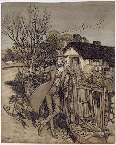 Vintage Leinwanddruck Leinwanddruck Kunst Berühmte Gemälde Ein Handel mit dem Teufel von Arthur Rackham für Schlafzimmer Home Decor 60x90cm