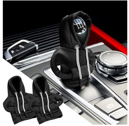 JNNJ Auto Schalthebel Schutz Dekoration, Universal Hoodie Auto Schalthebelabdeckung, Witziger Schalthebel-Hoodie, Kreatives Autozubehör Für Schaltknüppel(Schwarz)