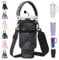 AceTreker 30 40 oz Water Bottle Holder for Stanley Tumbler with Handle, Neoprene Vacuum Travel Coffee Mug Carrier Pouch with Paracord Handle, 2 Pockets, Straw Cover for Car Gym Work-Black Camo