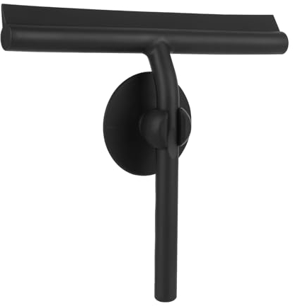 PZJFH Raclette de Douche Noir 21cm,avec Crochet Autocollant Raclette Douche en Silicone avec pour Porte en Verre Salle de,Pas de perçage Douche Nettoyage de Verre Raclette Vitre pour Fenêtre Voiture