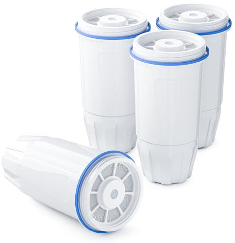 Lot de 4 filtres à eau de rechange compatibles avec le pichet et distributeur ZR-001 ZR-017 ZR-004 ZP-006 ZD-013 ZS-008, système de filtre en 5 étapes pour filtre à eau zéro
