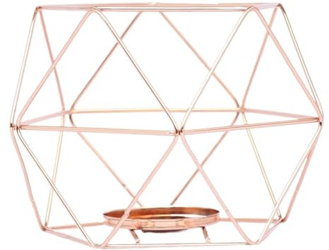 GeRnie Bougeoir Nordique Chandelier Fer Art fête de Mariage aromathérapie métal Bougie Base Chandelier conteneur Maison Chambre décor(Rose Gold)