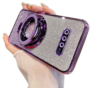 SIYOPINPFY Hülle für Samsung Galaxy S9+ Plus Hülle mit Ständer Ring Halter Glitter Funkelnder Diamant Schutzhülle Silikon Dünn Stoßfest Kameraschutz Handyhülle für Samsung Galaxy S9+ Plus, DS Violett