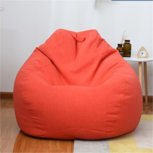 Odot Sitzsack, Sitzsack Bezug, Sitzsack Bezug Ohne Füllung, Abnehmbarer Komfortabler Bean Bag, Outdoor Sitzsack für Living Room Indoor & Outdoor Decor (M(80x90cm),Orange)