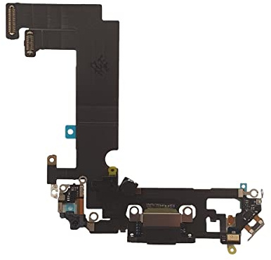 TY BETTERY® Ladebuchse mit Flex Kabel kompatibel mit iPhone 12 Mini - Dock Connector - Schwarz
