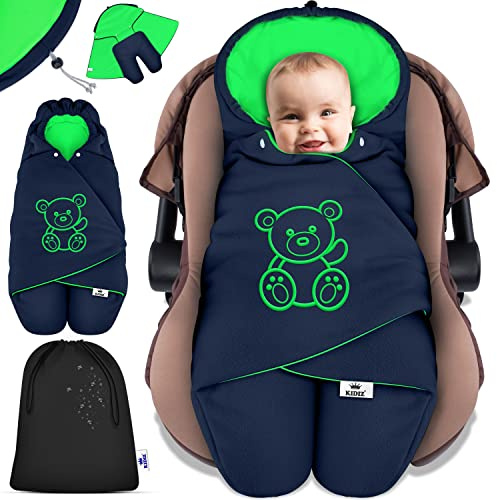 KIDIZ® Coperta avvolgente per neonato per ovetto invernale autunnale, coperta per neonato con tasca, sacco universale per i piedi compatibile con Maxi-Cosi, Römer, passeggino, carrozzina e seggiolino