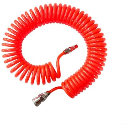 NiuLumea Tubo flessibile dell'aria in PU a spirale 12x8mm 3 metri di lunghezza con raccordi femmina maschio per applicazioni con compressore pneumatico