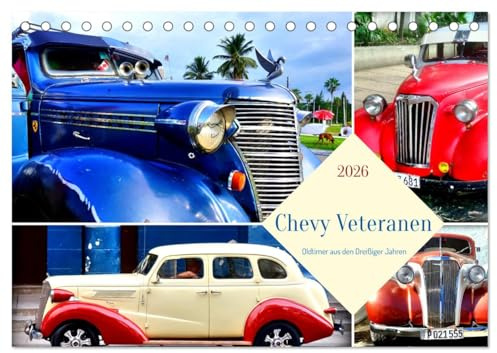 Chevy Veteranen - Oldtimer aus den Dreißiger Jahren (Tischkalender 2026 DIN A5 quer), CALVENDO Monatskalender: Der US-Oldtimer Chevrolet Master in Kuba (CALVENDO Mobilitaet)