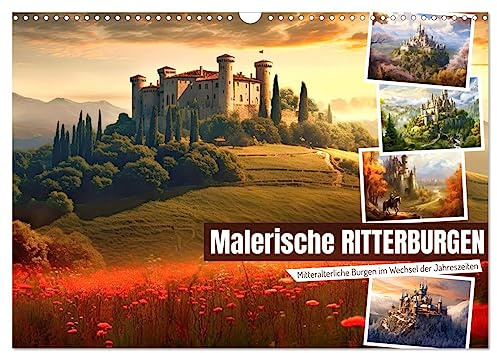 Malerische Ritterburgen (Wandkalender 2026 DIN A3 quer), CALVENDO Monatskalender: Mitteralterliche Burgen im Wechsel der Jahreszeiten (CALVENDO Orte)
