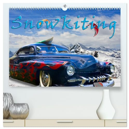 Snowkiting (hochwertiger Premium Wandkalender 2026 DIN A2 quer), Kunstdruck in Hochglanz: Wintersport mit Windkraft (CALVENDO Sport)
