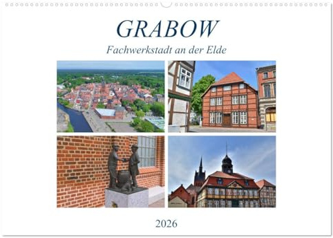 Grabow - Fachwerkstadt an der Elde (Wandkalender 2026 DIN A2 quer), CALVENDO Monatskalender (CALVENDO Orte)