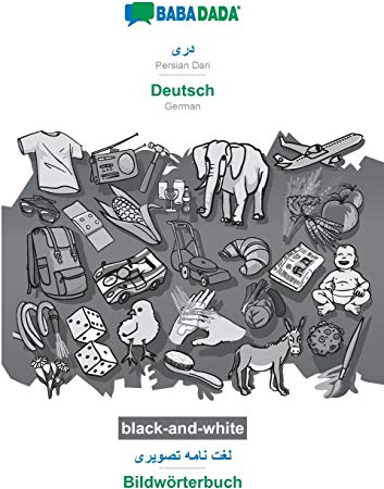 Persian Dari (in arabic script) - Deutsch, visual dictionary, BW: BABADADA Persian Dari (in arabic script) - German, visual dictionary, BW