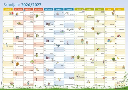 Der Schuljahres-Wandkalender 2026/2027, A1: Für Klassenzimmer, Lehrerzimmer & Co.