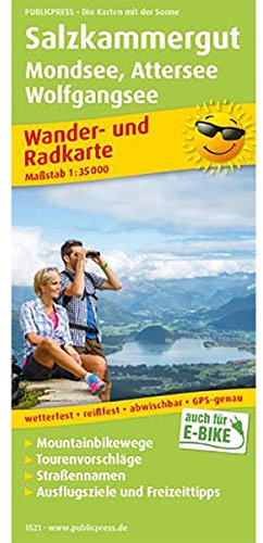 Salzkammergut, Mondsee - Attersee, Wolfgangsee: Wander- und Radkarte mit Ausflugszielen & Freizeittipps, wetterfest, reißfest, abwischbar, GPS-genau. 1:35000 (Wander- und Radkarte: WuRK)