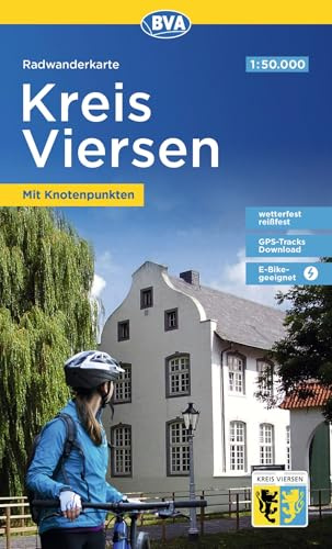 BVA Radwanderkarte Kreis Viersen mit Knotenpunkten 1:50.000: reiß- und wetterfest, GPS-Tracks Download, E-Bike-geeignet