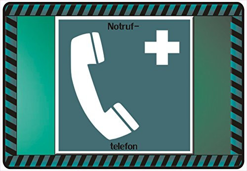Schild Hinweisschild Hinweis Notruftelefon Notruf Telefon Gefahr Rettung SOS