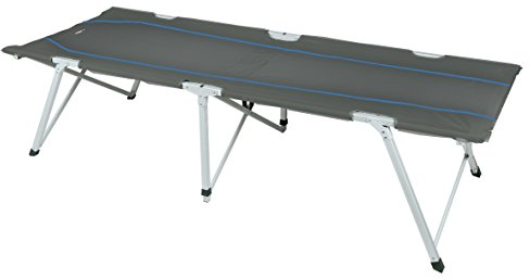 High Peak Unisex Camping Toledo Feldbett, dunkelgrau/Blau, 205x78x51 cm