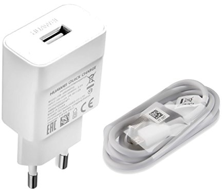 Caricatore rapido Huawei da 2 Ampere – Cavo di ricarica per cellulare – Micro USB – 100 – 240 Volt – Bianco – per telefoni cellulari Huawei con porta di ricarica micro USB