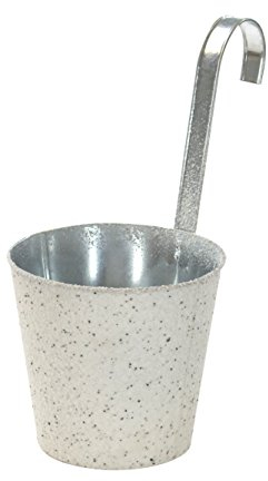 DARO DEKO Blumentopf Hänger aus Zink 1 Stück - XL weiß