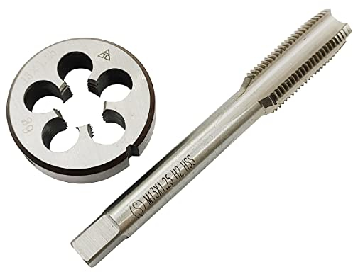 M13 × 1,25 Silber HSS metrisches Gewindeschneider-Set Gewindeschneider und Rundgewinde-Schneideisen Rechtshänder HSS Kegel.
