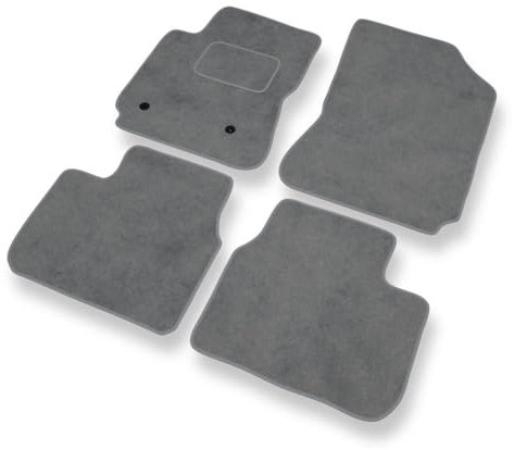 Mossa Tapis de Sol Velours adapté pour Citroen C4 Cactus I (2014-2021) - Premium Tapis de Voiture - Gris 1