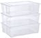 Grizzly Aufbewahrungsboxen 3 x 25 L large mit Deckel transparent - Klarsichtboxen stapelbar mit Belüftung