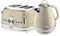 Ariete ARPK19 Retro Style Jug Kettle and 4 Slice Toaster Set, Vintage Design, Beige