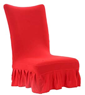 Inzopo Tischdecke, einfarbig, Stretch, Stuhlhusse, Stuhlhusse, für Zuhause oder Spülmaschine, Rot