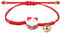 Holibanna Bracelet tressé porte-bonheur réglable avec cloche en forme de chat Pendentif à la main pour amis femme homme Saint-Valentin fête des ères - Rouge -