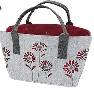 GILDE Filz Tasche Einkaufstasche Gerbera 25x40x26cm
