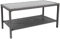 C-Hopetree Small Outdoor Coffee Side End Table for Outside Patio Storage, Gray All Weather Wicker with Glass Top, Rectangle
