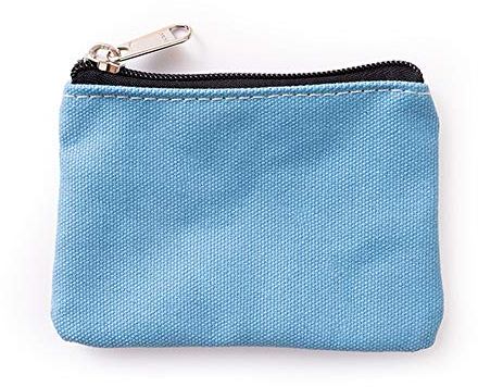 Hibate Canvas Schlüsseletui Schlüsseltasche Schlüsselmäppchen Klein für Herren Damen (Hellblau)