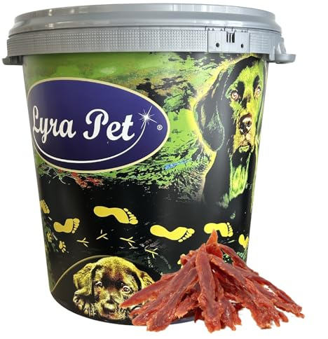 Lyra Pet® 5 kg Entenbrust in 30 L Tonne - Kausnack für Hunde | Leckerli für Hunde - Proteinreicher Kauartikel mit Ente - Idealer Belohnungs- und Trainingssnack - Gut verträglich