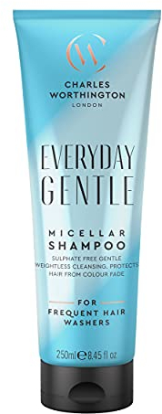 Charles Worthington Everyday Gentle Micellar Shampoo, Nourish and Protect, Salon Shampoo for Everyday Use, 250 ml