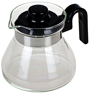 Baoblaze 1 Glas Kaffeekanne Klaskanne Kaffeekanne Tee Kaffee Deckel aus 300ml Kaffeeserver