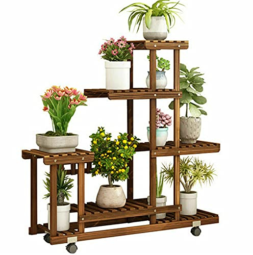 Unho scaffale porta piante da interno verticale, scaffale portafiori in legno, fioriera a scala da esterno Decorativo Espositore a 6 Ripiani per balcone soggiorno giardino 95 x 25 x 102 cm