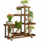 Unho scaffale porta piante da interno verticale, scaffale portafiori in legno, fioriera a scala da esterno Decorativo Espositore a 6 Ripiani per balcone soggiorno giardino 95 x 25 x 102 cm