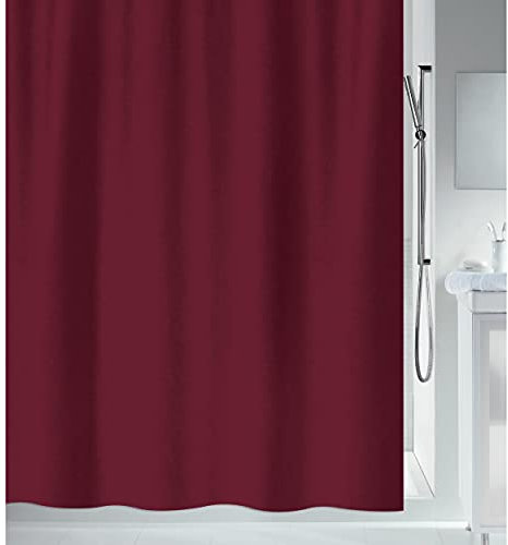 Spirella Tenda da Doccia antimuffa, Antibatterica, Lavabile, Impermeabile, Poliestere, Primo, 240 x 180 cm, Rosso Bordeaux