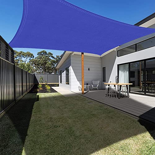 Ankuka Toldo Vela de Sombra 4x5m Azul Marino Rectangular Impermeable para Exterior 98% Protección UV Apto para Jardín Terraza y Camping