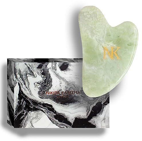 KARIZMA Mint Jade Gua Sha Massage Tool Jade Stone Guasha Tool For Face Gift Boxed Set Skin Scraper Facial Guasha