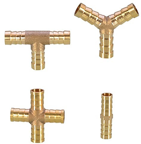 1 adaptateur de tuyau d'arrosage en laiton 2, 3, 4 voies pour raccords de tuyau de 4 mm, 6 mm, 8 mm, 10 mm, 12 mm, 14 mm, 16 mm, 19 mm (couleur : Y 3 voies, taille : barre de 12 mm)