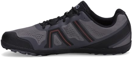Xero Shoes Herren Mesa Trail II Laufschuhe - Nullabsatz, Breite Zehenbox, Barfuß-Trail-Laufschuhe für Herren - Stahlgrau/Orange, Größe 42 EU