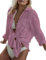 Bsubseach Swimsuit Cover Up for Women Button Down Beach Shirt Blouses Bathing Suit Cover Up Swimwear Pink